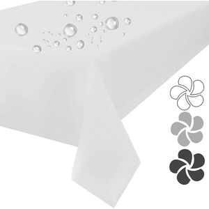 SHOP YOLO-Tafelkleed-afwasbaar-lotuseffect-strijkvrij-tafeldecoratie- tafellaken-90 x 90 cm-wit