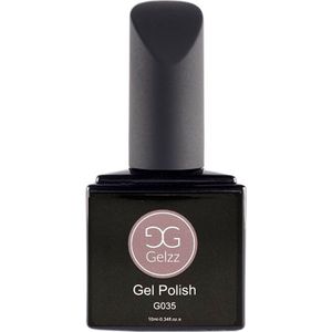 Gelzz Gellak - Gel Nagellak - kleur Silk Fabric G035 - Grijs - Dekkende kleur - 10ml - Vegan