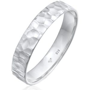 KUZZOI Ring Heren Band Organisch Gestructureerd in 925 Sterling Zilver