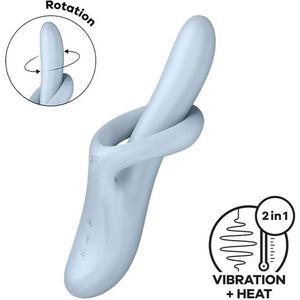 Satisfyer - Heat Flex 4 - Verwarmende Rabbit Vibrator - Lichtblauw