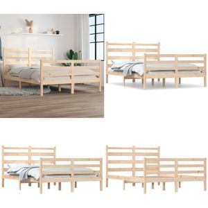 vidaXL Bedframe massief grenenhout 140x200 cm - Bedframe - Bedframes - Tweepersoonsbed - Bed
