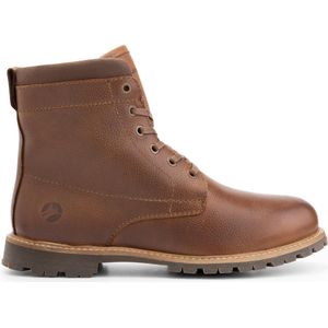 Travelin' Steinkjer Leren Heren Veterschoenen - Wol gevoerde boots - VIBRAM zool - Cognac Bruin Leer