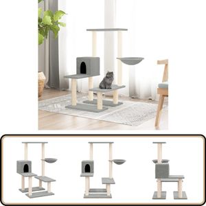 vidaXL Kattenmeubel - Sisal Krabpalen - 94,5 cm - Lichtgrijs Kattenmeubel - Krabpaal - Sisalkrabbers - Kattenhuis - Kattenspullen