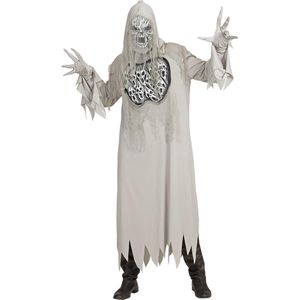 Widmann - Spook & Skelet Kostuum - Schreeuwende Geest Silencio - Man - Wit / Beige, Grijs - Large - Halloween - Verkleedkleding