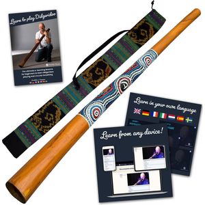 Houten didgeridoo handbeschilderd inclusief online cursus Didgeridoo & Circulaire ademhaling