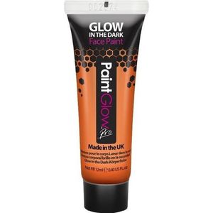 PaintGlow Face/Body paint - neon oranje/glow in the dark - 10 ml - schmink/make-up - waterbasis