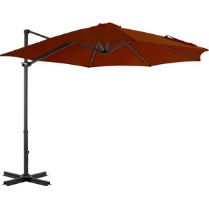 vidaXL - Zweefparasol - met - aluminium - paal - 300 - cm - terracottakleurig