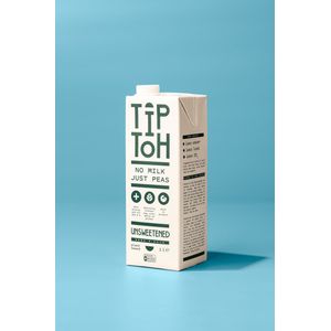 Tiptoh Unsweetened 6L - plantaardige 'melk' op basis van erwtjes, zonder suikers - rijk aan proteïne, vegan, ideaal voor mee te koken of als basis bij proteïnepoeder, shake of smoothie.
