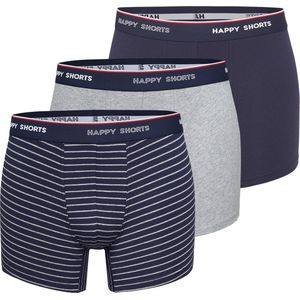 Happy Shorts 3-Pack Boxershorts Heren Maritim Gestreept - Maat XXL