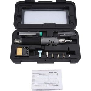 10-in-1 butaangasoldeerbout transparante staart draagbare draadloze lasbrander kit met extra accessoires