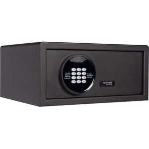 Rottner Laptopkluis Aurora Lap | Elektronisch slot|Mastercode en Gastcode| Noodopening met sleutel|Antraciet|Geschikt tot 15 inch laptop|20x43x37 cm|