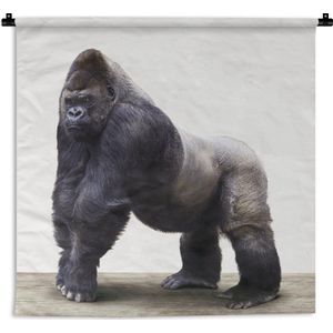 Wandkleed Animalprintshop - Gorilla dierenprint kinderkamer Wandkleed katoen 150x150 cm - Wandtapijt met foto