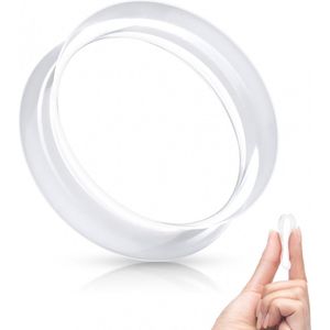 25 mm Double-flared Tunnel soft silicone Ultra dunne transparant