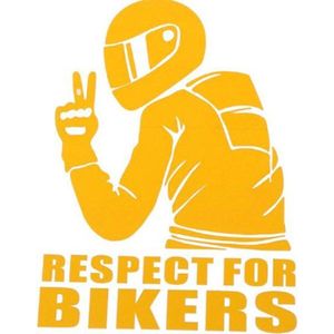 Gele respect for bikers autosticker - auto sticker - ca 15 x 15 cm