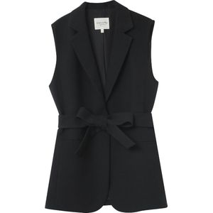 Zwart gilet met strikceintuur Nommy - Grace & Mila