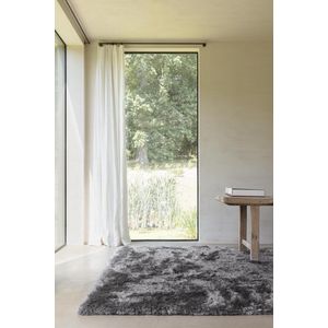 LIGNE PURE Adore – Vloerkleed – Tapijt – handgeweven – polyester – modern – hoogpolig - donkergrijs - 170 x 240 cm