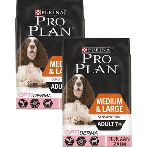 Pro Plan Dog Senior Medium & Large Breed Sensitive Zalm - Hondenvoer - 2 x 3 kg