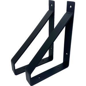 Maison DAM - Plankdragers klassiek - Wandsteunen – Voor een plank 15cm – Mat zwart - incl. bevestigingsmateriaal + schroefbit