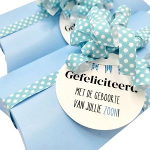 Cadeaupakket Geboorte Jongen - Kraamkado Blauw - Babysokjes - Ingepakt