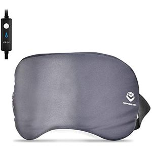 GRAPHENE TIMES Verwarmd oogmasker, oogmaskerverwarming met ver-infraroodfysiotherapie, 3 temperatuurregeling voor de behandeling van blefaritis, verlichting van oogvermoeidheid en droge ogen, grijs