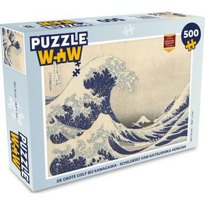 Puzzel De grote golf bij Kanagawa - Schilderij van Katsushika Hokusai - Legpuzzel - Puzzel 500 stukjes