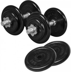 Gorilla Sports Set Dumbells 30 kg - Halterset - Rubber - 30 mm - Dumbbell