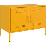 vidaXL - Tv-meubel - 68x39x50,5 - cm - staal - mosterdgeel