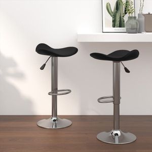 vidaXL Barkruk 2 st zwart kunstleer en staal Barstoelen - Barkrukken - Stoelen - Zitzakken - Lounge Meubels