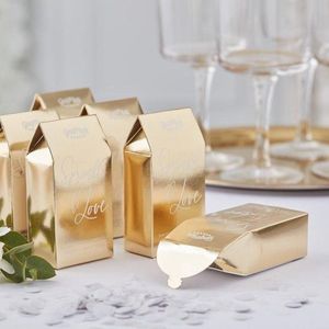 Biologisch afbreekbare bruiloft confetti - Goud - Sprinkle the love | 5 doosjes