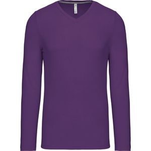 Kariban T-shirt V-hals lange mouwen K358 - purple - M