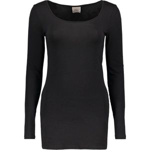 Vero Moda T-shirt Vmmaxi My Ls Soft Long U-neck Noos 10152908 Black Dames Maat - L