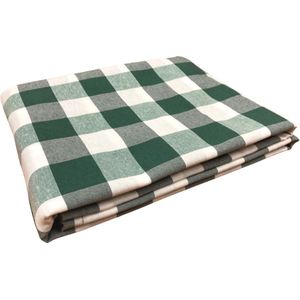 Vierkant Tafelkleed Grote ruit groen 140 x 140 (Strijkvrij) - boerenbont - picknick - gezoomd
