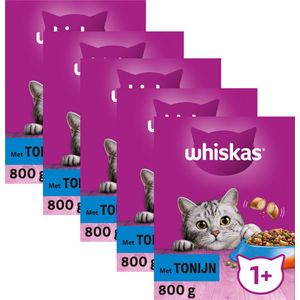 Whiskas Droogvoer 1+ Kattenbrokken - Adult - Tonijn - doos 5 x 800g