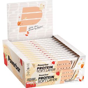 Powerbar Protein Soft Layer - Eiwitrepen -  White Chocolate Strawberry - 12x40g