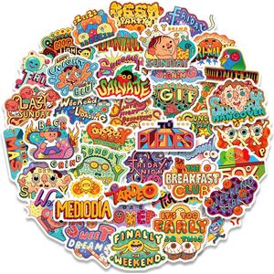 Trippy word art stickers - 50 stuks voor laptop, muur, agenda etc. - leuke illustraties met woorden