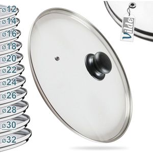 Deksel Glas Hittebestendig 30 cm - Pannendeksel - Pandeksel - Potdeksel