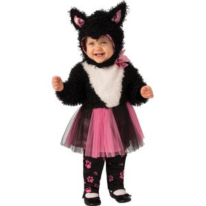 Rubies - Poes & Kat Kostuum - Skatty Catty - Meisje - Roze, Zwart - Maat 80 - Carnavalskleding - Verkleedkleding