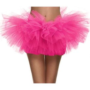 KIMU Korte Tutu Roze Tule Rokje - Maat XS S M - Pink Petticoat Rok Dames Meisje - Ballet Tulerokje Balletpakje Barbie Cheerleader Candy Festival