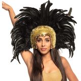 Boland - Hoofdtooi Go-go danseres goud Goud - Één maat - Volwassenen - Unisex - Glamour - Carnaval accessoire - Showgirl