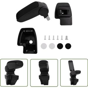 The Living Store Armsteun 15x35x(33-49,5) cm ABS zwart - Armsteun Auto - Auto Accessoires - Opbergvak Auto - Renault Clio Mk5 - Armleuning Auto