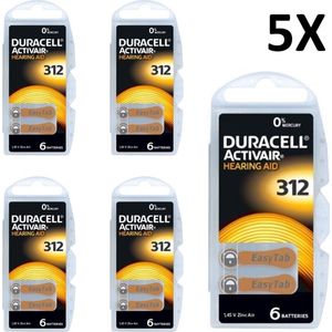 Duracell ActivAir 312 Hoorbatterijen - Bruin - 5x - 30 Stuks