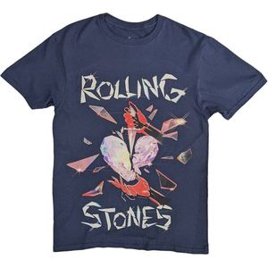 The Rolling Stones - Hackney Diamonds Heart Heren T-shirt - M - Blauw