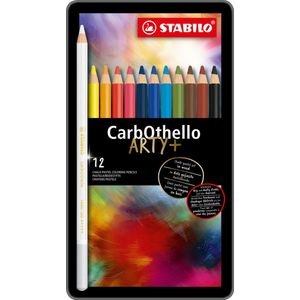 STABILO CarbOthello - Kalkpastel Kleurpotloden - Metalen Etui Met 12 Kleuren