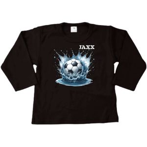 Shirt kind - Naam - Sport - Voetbal spetter - Kinder shirt met lange mouwen - Voetbal shirt met naam - Maat 92