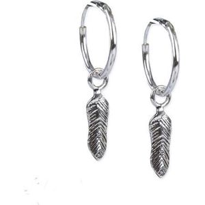 Veer zilveren oorbellen |925 zilveren oorbellen Veer (O4302)