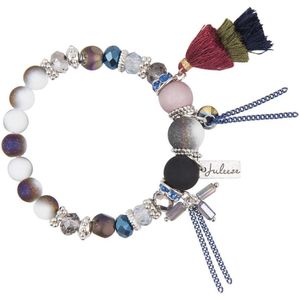 Juleeze Armband Dames Blauw Kunststof, Zink Rond Armbandjes Sieraden Dames