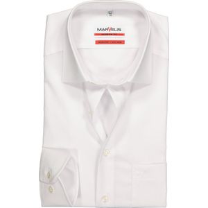 MARVELIS modern fit overhemd - mouwlengte 7 - wit - Strijkvrij - Boordmaat: 45