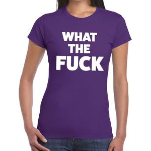 Toppers What the Fuck tekst t-shirt paars dames - dames shirt  What the Fuck L