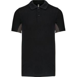 Polo Heren S Kariban Kraag met knopen Korte mouw Black / Dark Grey 65% Polyester, 35% Katoen