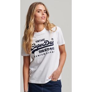Superdry Dames tshirt Vintage Logo T-shirt van biologisch katoen met kraag en tekst